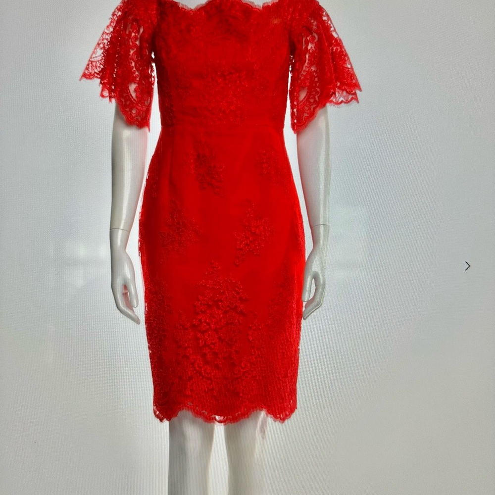 Badgley Mischka  lace red dress